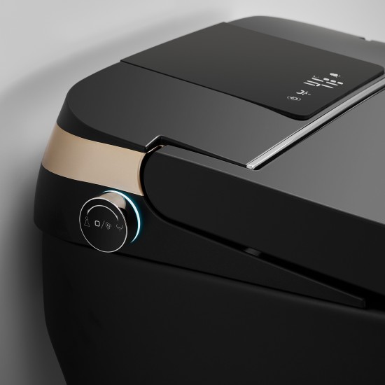 690x395x490mm One Piece Intelligent Electric Smart Toilet Automatic Instant Heating Matt Black